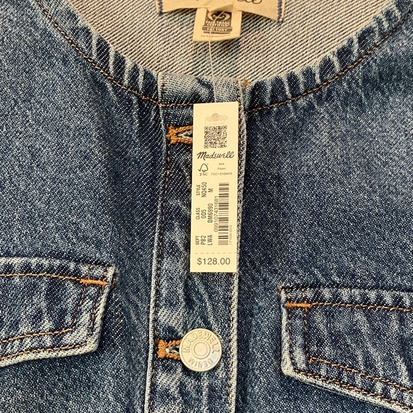 NWT Madewell Denim Lady Jacket in Lakecourt Wash - Picture 2 of 4